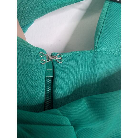 Alfred Sung D678 Chiffon Sleeveless Bridesmaid Dress in Pantone Emerald - Picture 7 of 10